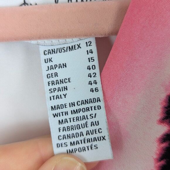 Joseph Ribkoff | Pink Black Tie Dye Summer Dress Size US12 - Picture 9 of 11